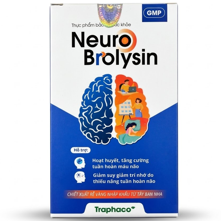 Traphaco - Neuro Brolysin - Brain Support Supplement Bổ Não (60 Capsules)