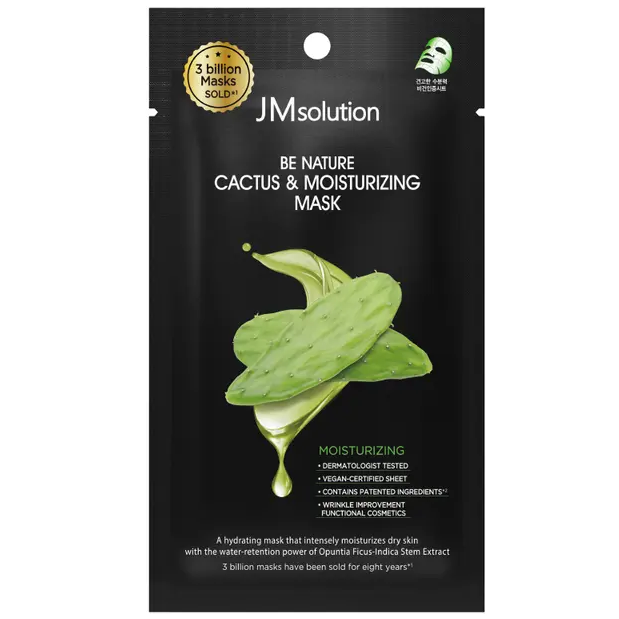 JM Solution - Be Nature Cactus & Moisturizing Mask 24ml. (Pack of 3)