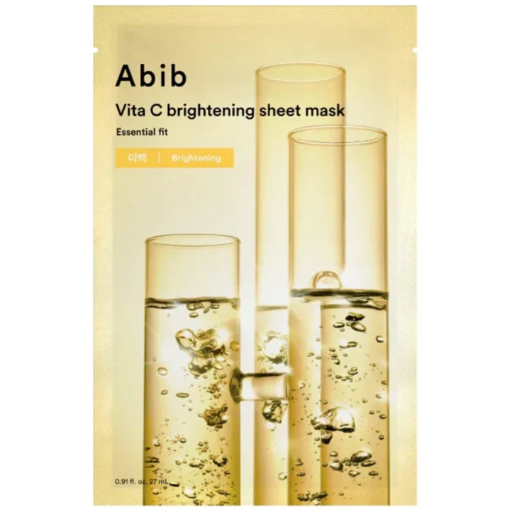 Abib - Essential Fit, Vita C Brightening Sheet Face Mask 27ml. (Pack of 3)