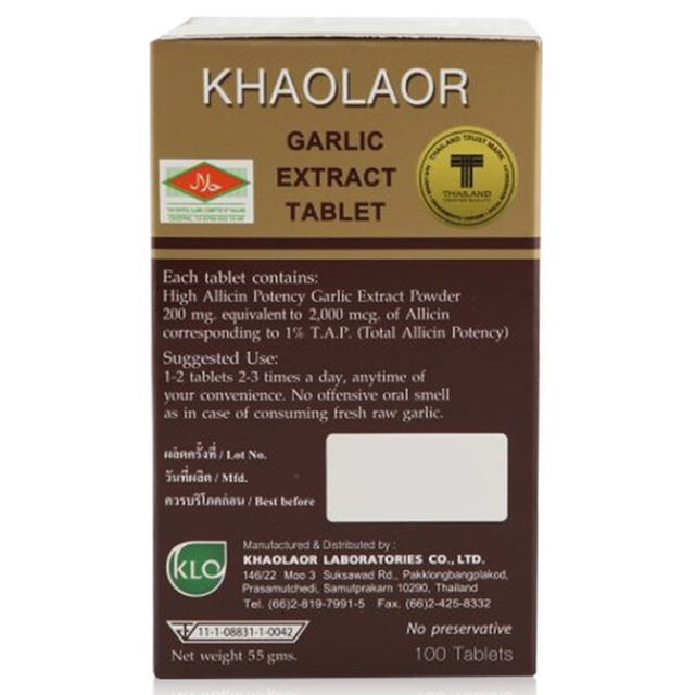 Khaolaor - Immunytop 2000 Garlic Extract 100 Tablets