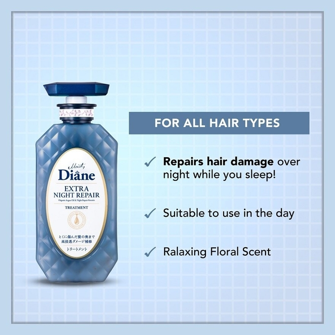Moist Diane - Extra Night Repair Treatment with Organic Argan Oil & Night Repair Keratin 450ml.