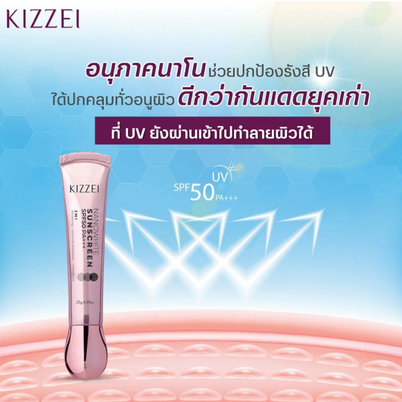 Kizzei - Nanowhite Sunscreen SPF50PA+++ 25g.