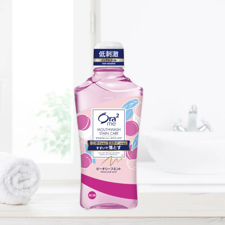 Ora2 - me Mouthwash Stain Care Peach Leaf Mint 460ml.