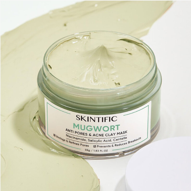 Skintific - Mugwort Anti Pores & Acne Clay Mask 55g.