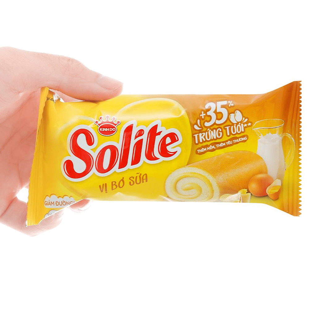 KINH DO - Solite - Rolled Sponge Cake Cuộn Kinh Đô Khay Cuộn Bơ Sữa Butter and Milk Roll 360g.