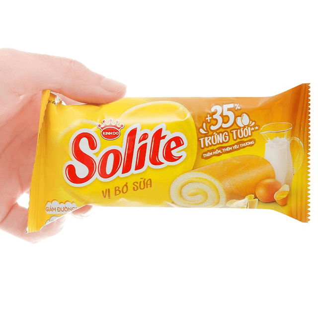 KINH DO - Solite - Rolled Sponge Cake Cuộn Kinh Đô Khay Cuộn Bơ Sữa Butter and Milk Roll 360g.