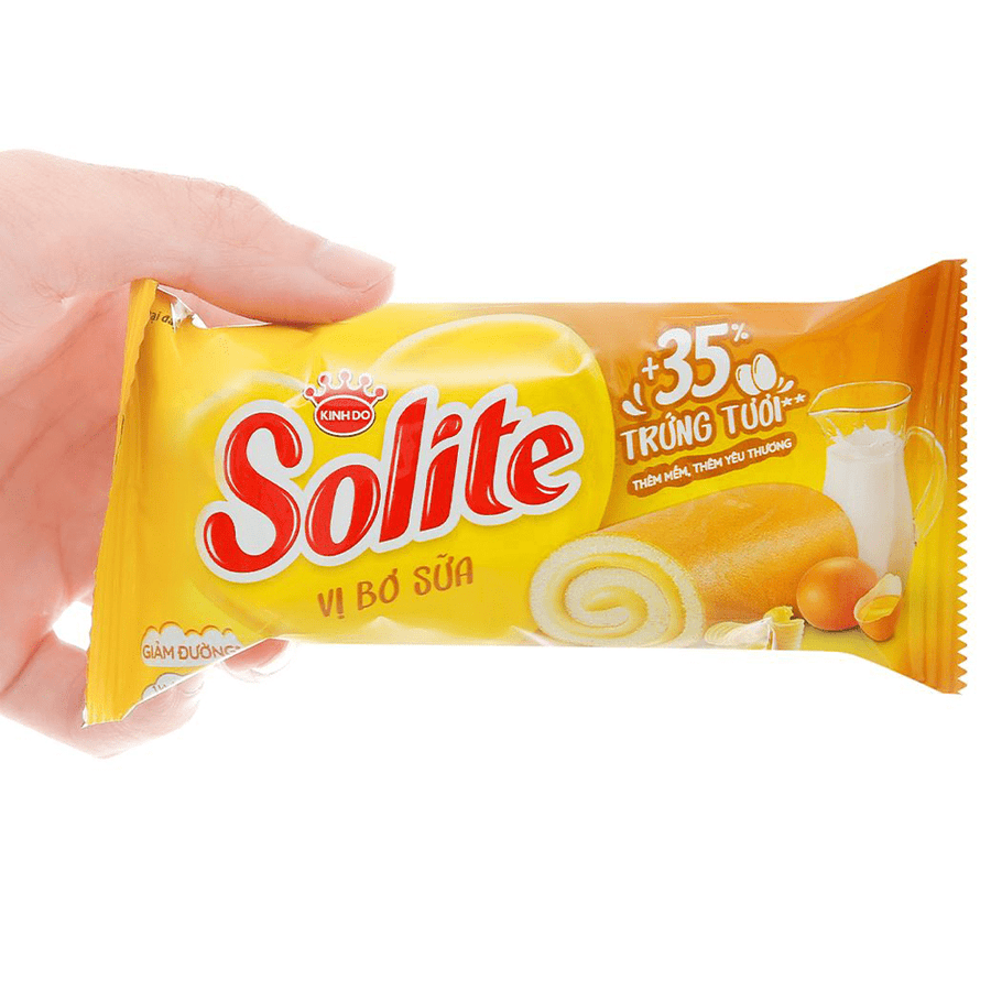 KINH DO - Solite - Rolled Sponge Cake Cuộn Kinh Đô Khay Cuộn Bơ Sữa Butter and Milk Roll 360g.