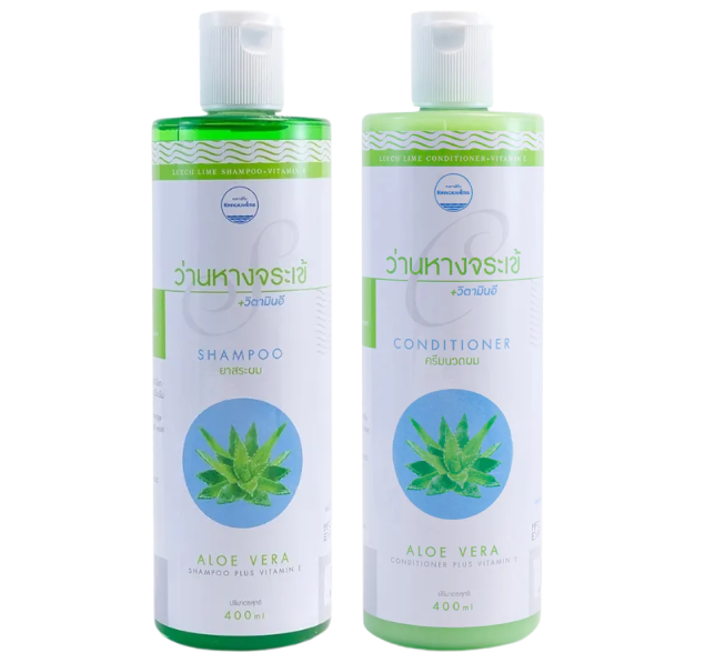 Kongkaherb - Aloe Vera Shampoo + Conditioner with Vitamin E, each 400ml.