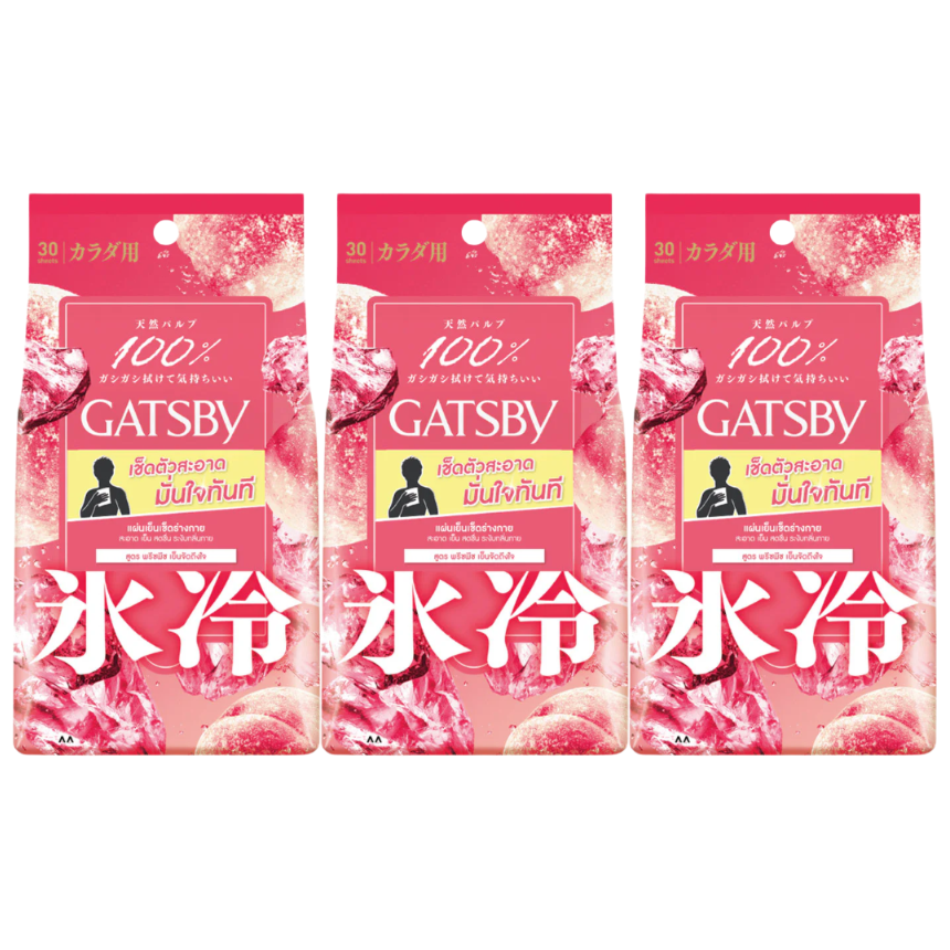 Gatsby - Ice-Type Body Wipes Freeze Peach 30 Sheets (Pack of 3)
