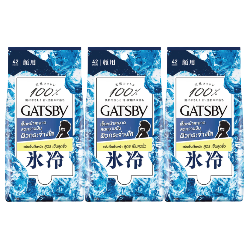 GATSBY - Facial Wipes Ice Type 42 Sheets (Pack of 3)