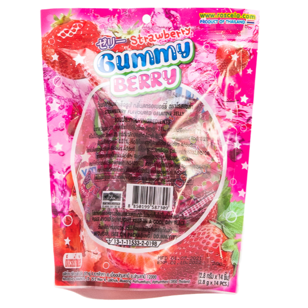 Roscela - Strawberry Gummy Berry 39g. (Pack of 3)