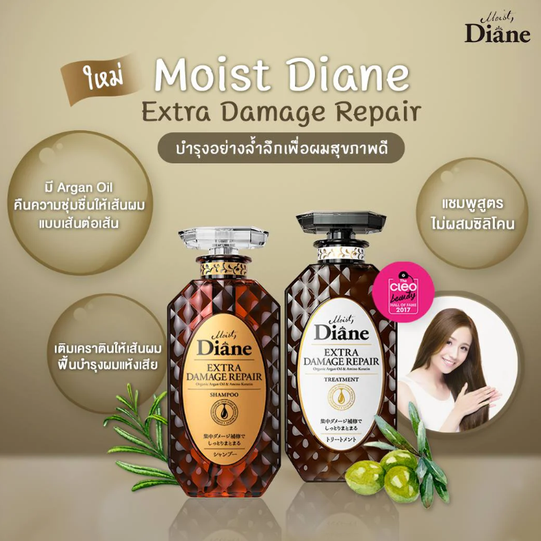 Moist Diane - Extra Damage Repair Treatment with Organic Argan Oil & Amino Keratin 450ml.