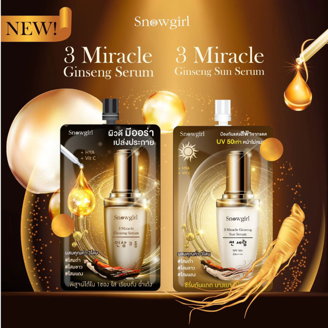 Snowgirl - 3 Miracle Ginseng Sun Serum 30g. (Pack of 6)