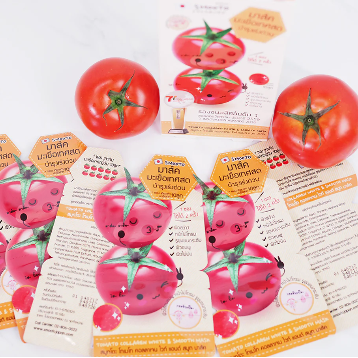 Smooto - Tomato Collagen White & Smooth Mask 10g. (Pack of 6)