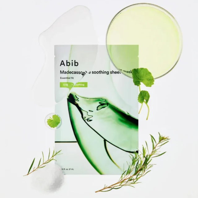 Abib - Essential Fit, Madecassoside Soothing Sheet Face Mask 27ml. (Pack of 3)