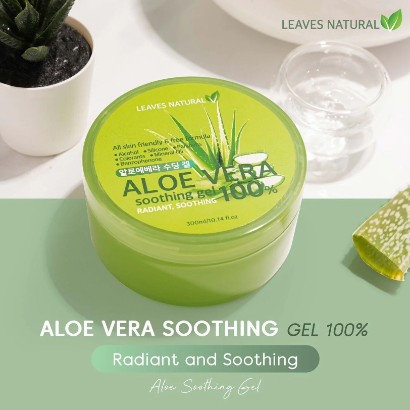 Leaves Natural - Aloe Vera Soothing Gel 100% 300ml.