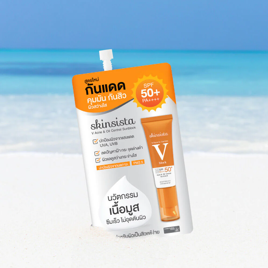 Skinsista - V Acne & Oil Control Sunblock SPF50+ PA++++ 5g. (Pack of 6)