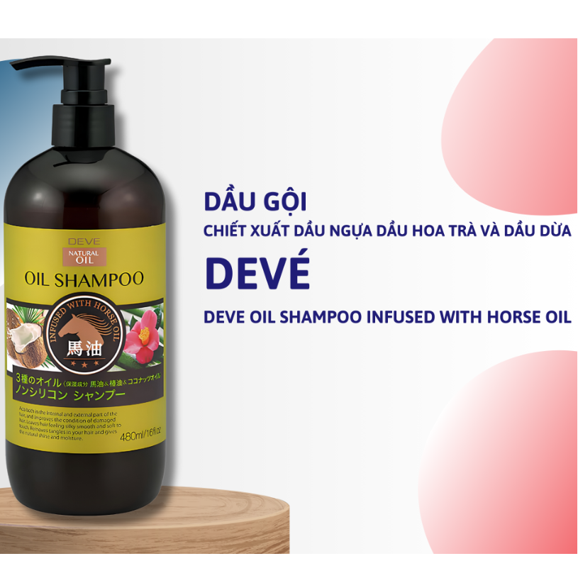 Kumano Yushi - Deve Natural Oil Shampoo 480ml.