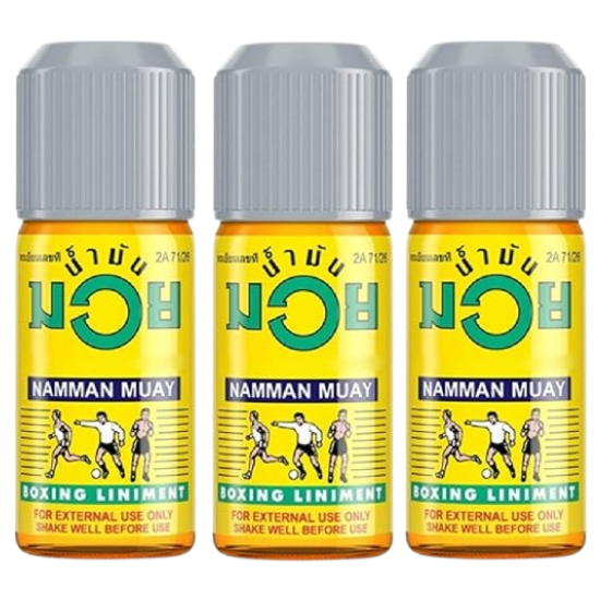 Namman Muay - Boxing Liniment, Relieve Muscle Pain, Muay Thai Massage Oil, Thailand 60ml. (Pack of 3)