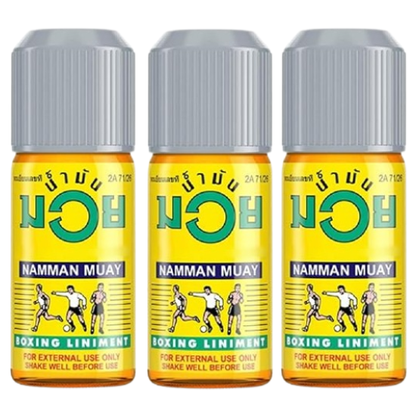 Namman Muay - Boxing Liniment, Relieve Muscle Pain, Muay Thai Massage Oil, Thailand 60ml. (Pack of 3)