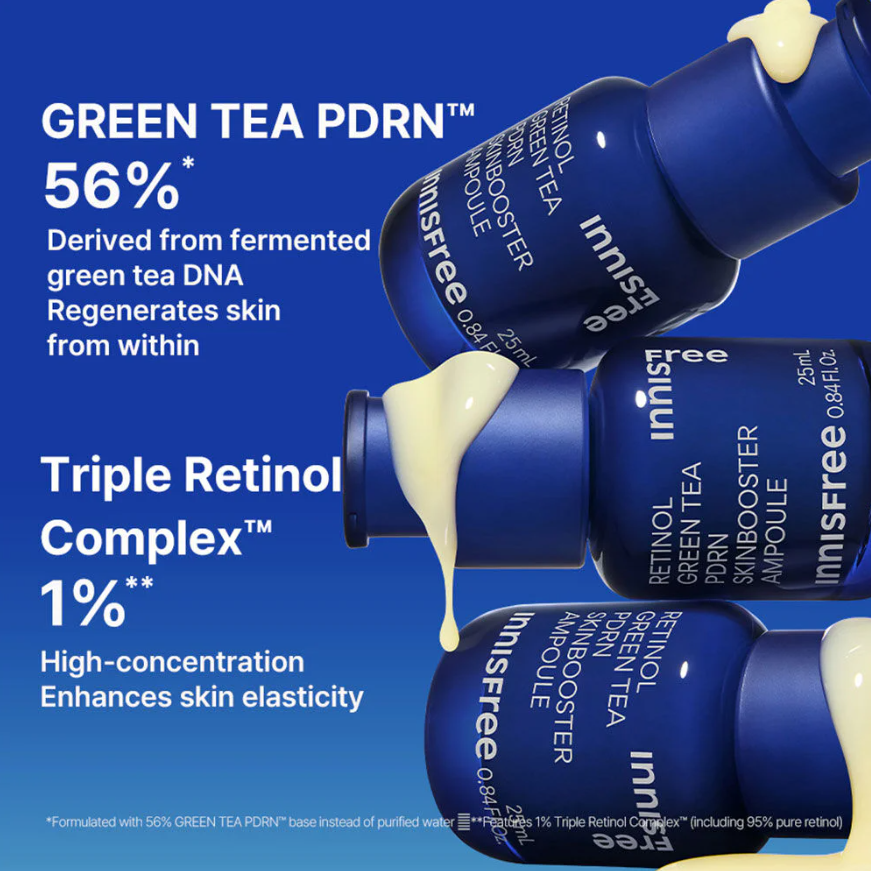 Innisfree - Retinol Green Tea PDRN Ampoule 25ml.