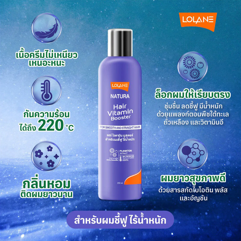 Lolane - Natura Hair Vitamin Booster For Smooth Straight 250ml.