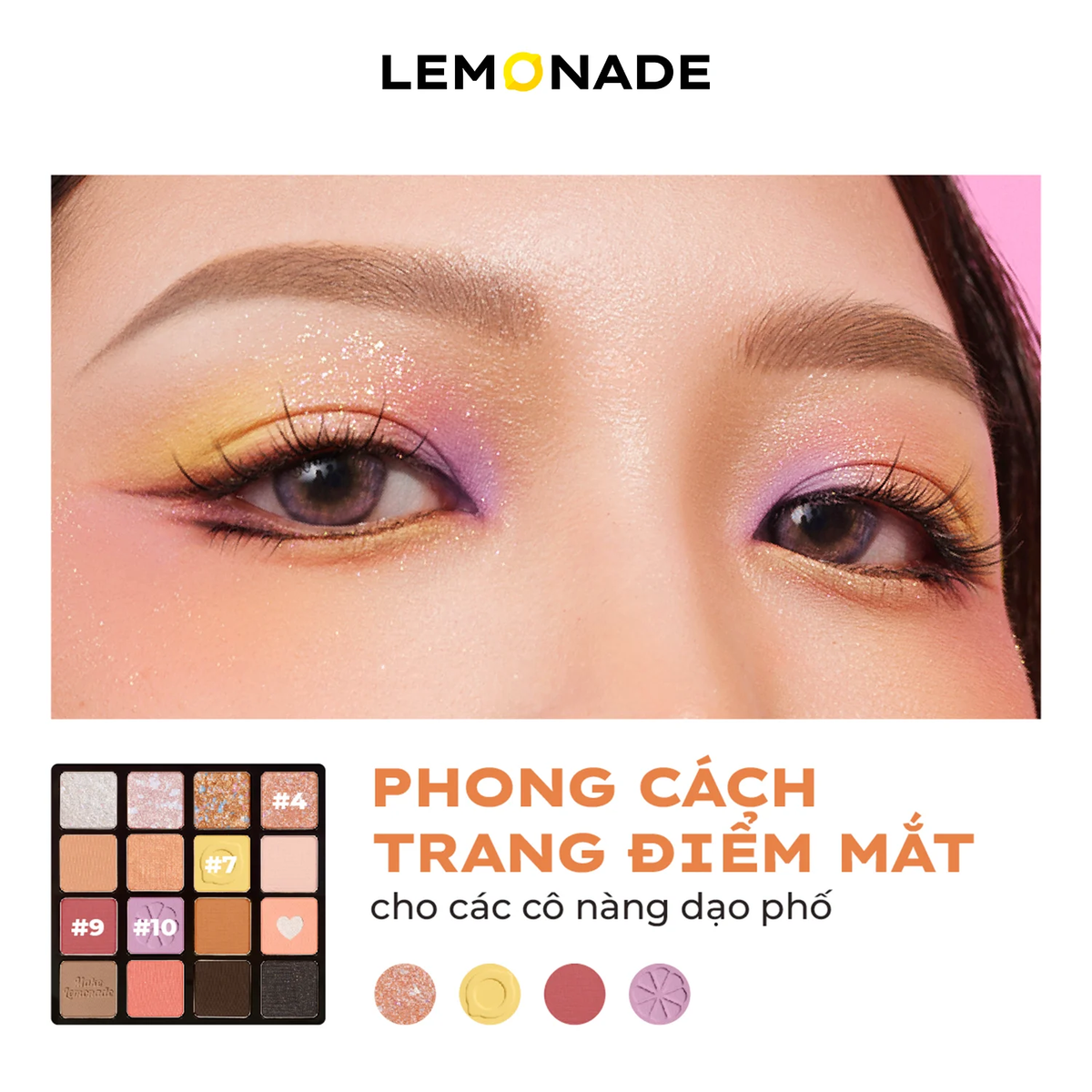Lemonade - Aesthetic - Eyeshadow Palette Version 2 Bảng Phấn Mít Aesthetic Eyeshadow Palette Version 2 20.8g.