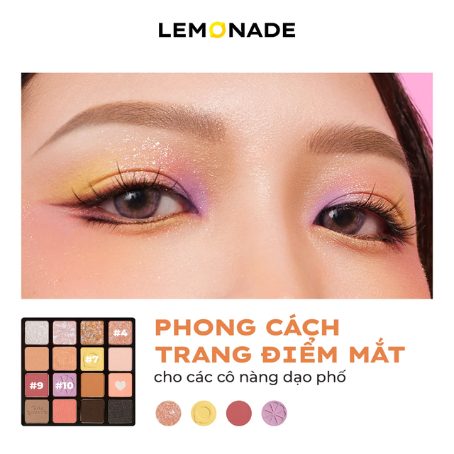 Lemonade - Aesthetic - Eyeshadow Palette Version 2 Bảng Phấn Mít Aesthetic Eyeshadow Palette Version 2 20.8g.