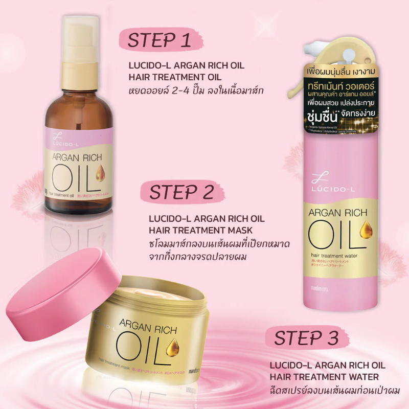 LUCIDO-L - Argan Rich Oil Hair Treatment Mask 220g.