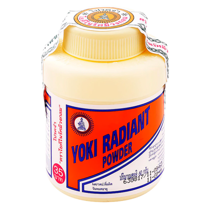 Yoki Powder - Radiant Deodorant Anti Bacteria - Acne Skin Care - Reduce Rash and Bad Shoes Smell - Cooling 60g (Pack of 3) - Made in Thailand