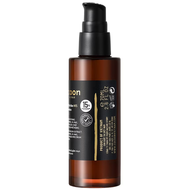 Cocoon Vietnam - Winter Melon Serum N15 (Tinh Chất Bí Đao N15) with Winter Melon Extract, 15% Niacinamide, 4% NAG, Neem Oil & Broad Spectrum Antioxidants 70ml.