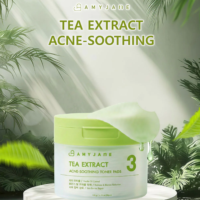Amyjane - Tea Extract Acne-Soothing Toner Pads 120g. (80 Pads)