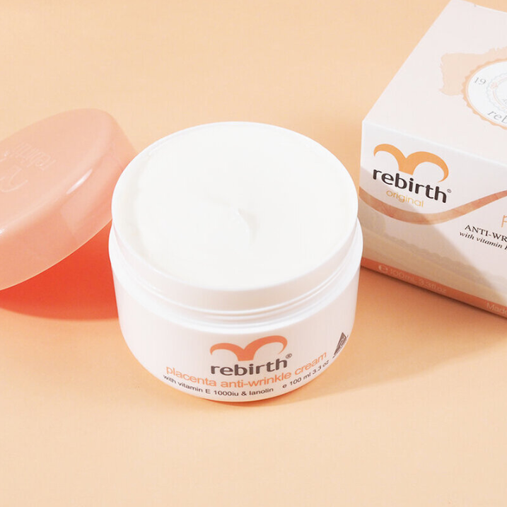 Rebirth - Placenta Anti-Wrinkle Cream With Vitamin E 1000iu & Lanolin 100ml.