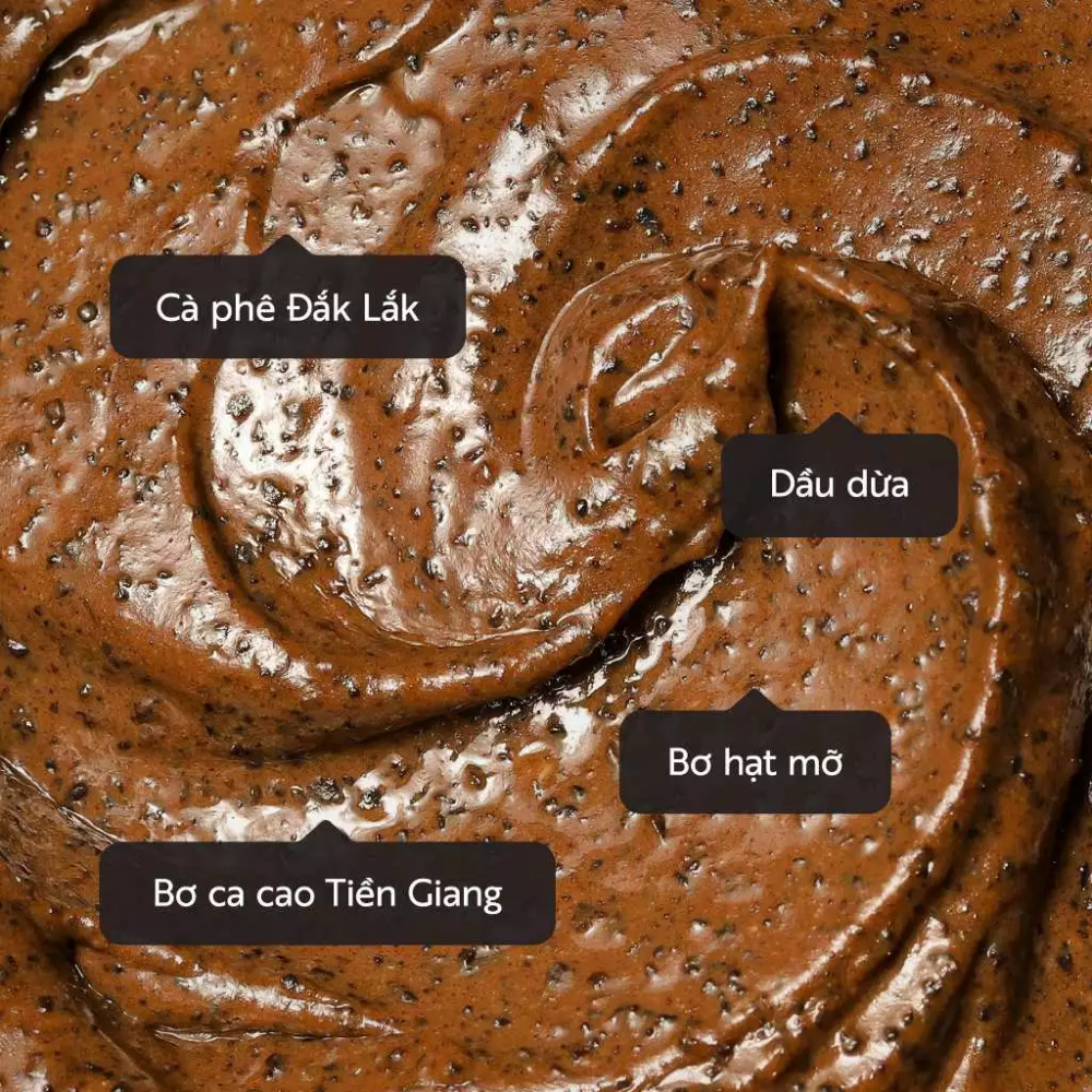 Cocoon Vietnam - Dak Lak Coffee Body Polish (Cà Phê Đắk Lắk Làm Sạch Da Chết Cơ Thể) with Pure Coffee Beans & Cocoa Butter Refill 200ml.