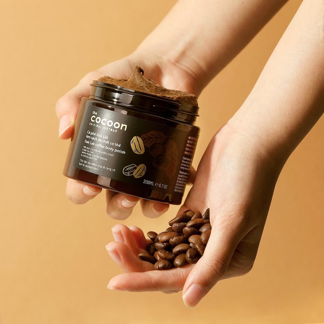 Cocoon Vietnam - Dak Lak Coffee Body Polish (Cà Phê Đắk Lắk Làm Sạch Da Chết Cơ Thể) with Pure Coffee Beans & Cocoa Butter 200ml.