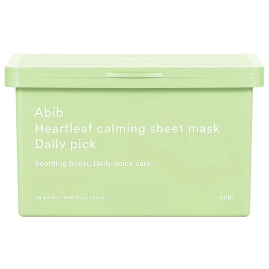 Abib - Heartleaf Calming Sheet Face Mask Daily Pick 380ml. (30 Sheets)