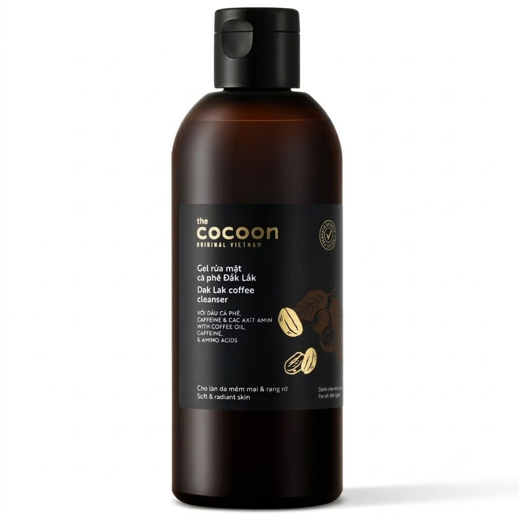 Cocoon Vietnam - Dak Lak Coffee Cleanser (Gel Rửa Mặt Cà Phê Đắk Lắk) with Coffee Oil, Caffeine & Amino Acids 310ml.