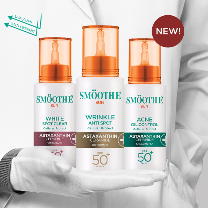Smooth E - Sun White Spot Clear Cellular Protect Astaxanthin Ceramide Vit C & Gluta SPF 50+ PA++++ 30g.