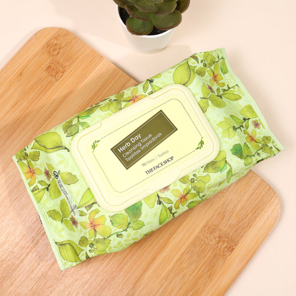The Face Shop - Herb Day Cleansing Wipes 70 Sheets