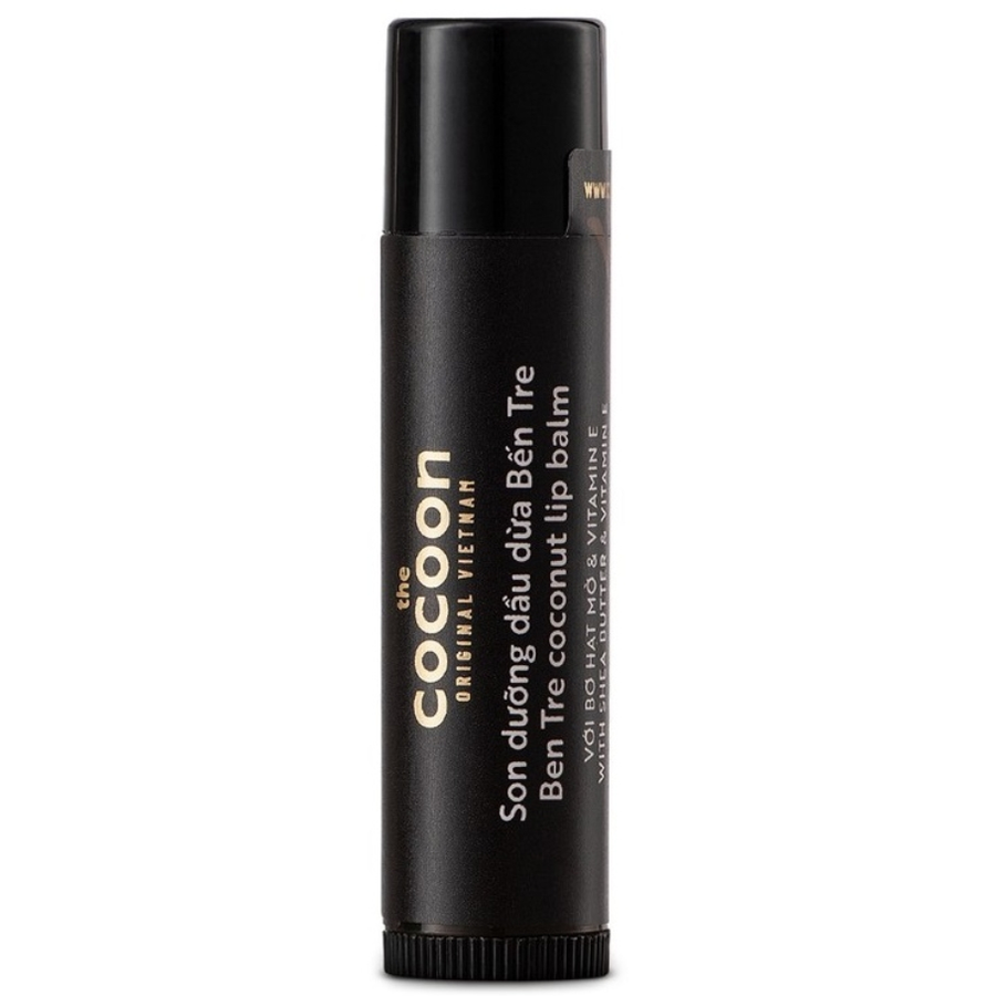 Cocoon Vietnam - Ben Tre Coconut Lip Balm (Son Dưỡng Dầu Dừa Bến Tre) with Shea Butter & Vitamin E 5g. (Pack of 3)