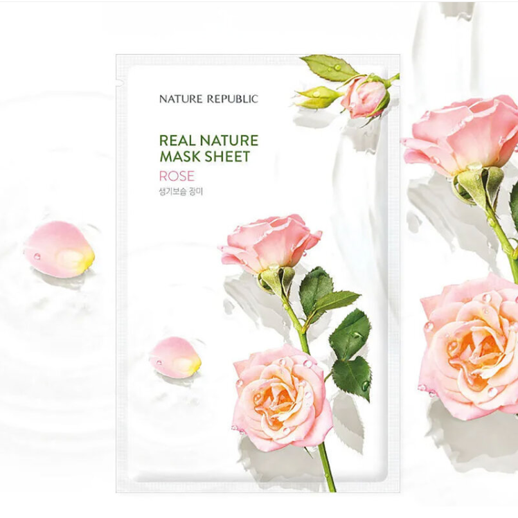 Nature Republic - Rose Real Nature Mask Sheet 23ml. (Pack of 3)