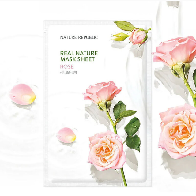 Nature Republic - Rose Real Nature Mask Sheet 23ml. (Pack of 3)