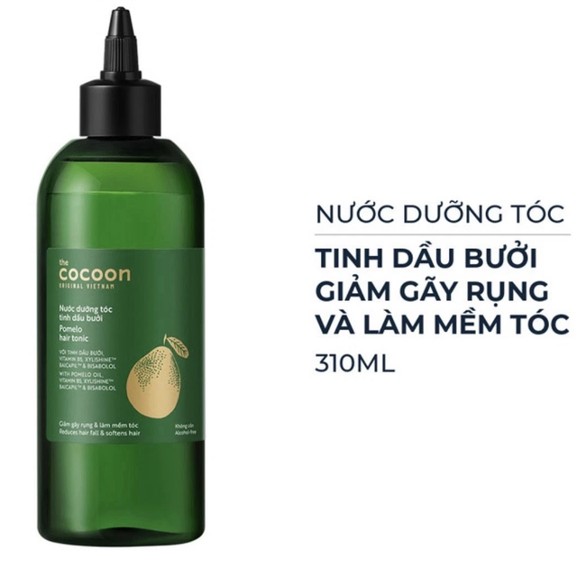 Cocoon Vietnam - Pomelo Hair Tonic (Nước Dưỡng Tóc Tinh Dầu Bưởi) with Pomelo Oil, Vitamin B5, Xylishine™, Baicapil™ & Bisabolol, Alcohol-Free 310ml.