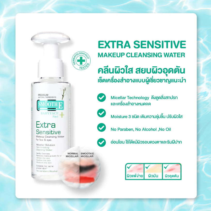 Smooth E - Extra Sensitive Makeup Cleansing Water 300ml.
