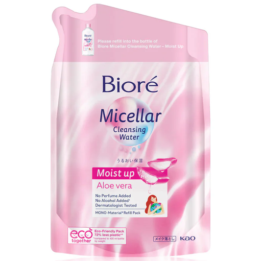 Biore - Micellar Cleansing Water Moist Up Aloe Vera Refill 330ml.