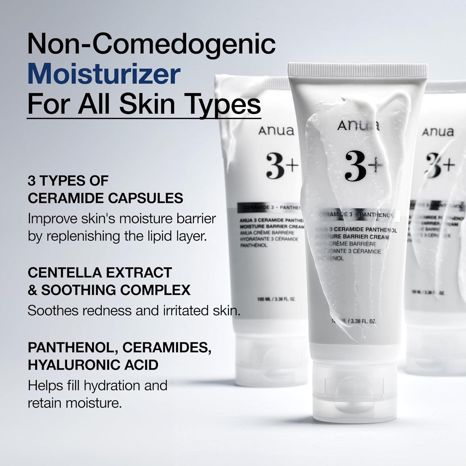 Anua - 3+ Ceramide 3 + Panthenol Moisture Barrier Cream 100ml.