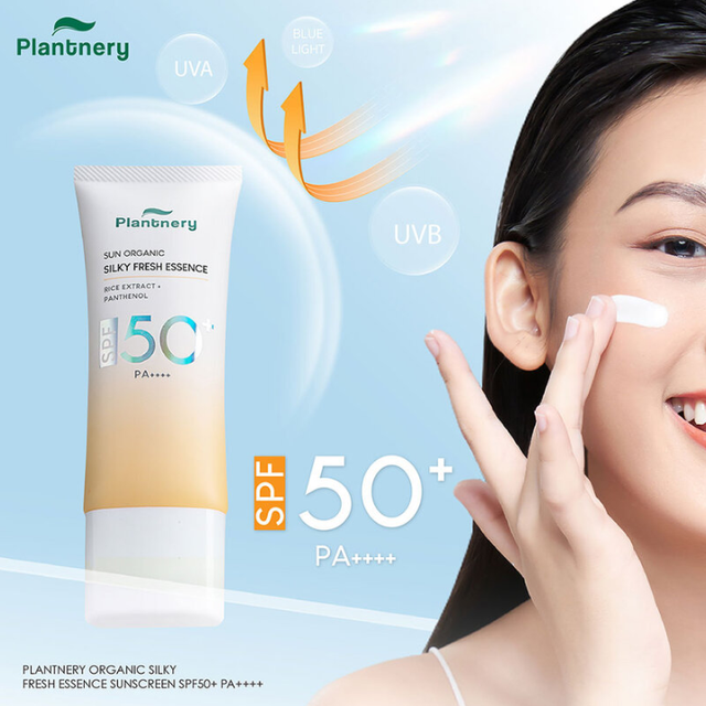 Plantnery - Sun Organic Silky Fresh Essence Sunscreen with Rich Extract and Panthenol SPF50+ PA++++ 40ml.