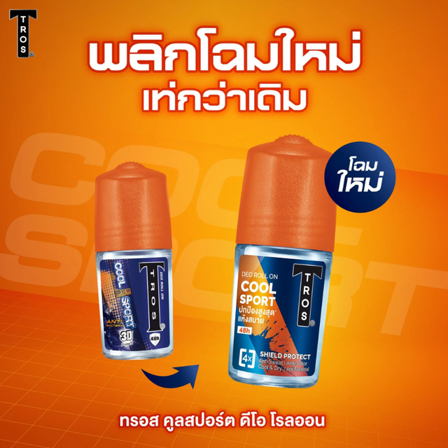 TROS - Cool Sport Deo Roll On 45ml. (Pack of 3)
