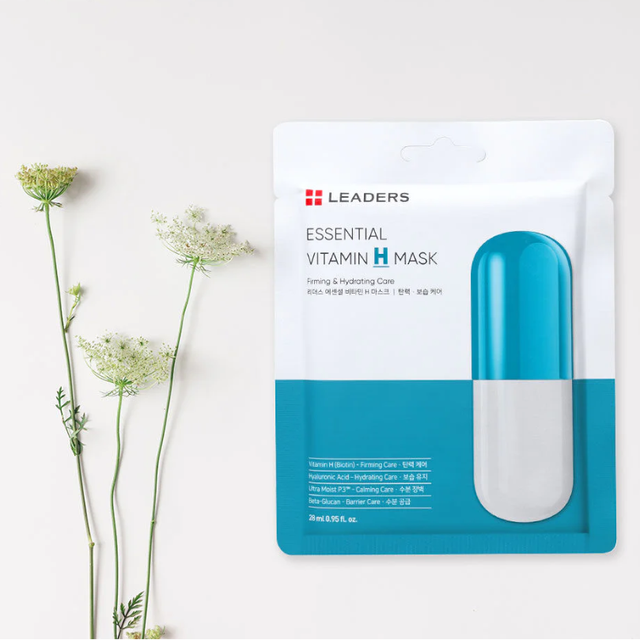 Leaders - Essential Vitamin H Face Mask, Firming & Hydrating Care 28ml. (Pack of 3)