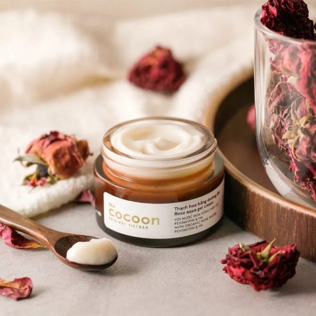 Cocoon Vietnam - Rose Aqua Gel Cream (Thạch Hoa Hồng Dưỡng Ẩm) with Organic Rose Water & HA 100ml.